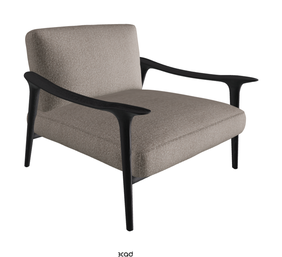 Giselle Lounge Armchair_Open Pore Matt Black Ashwood_Fabric_B243