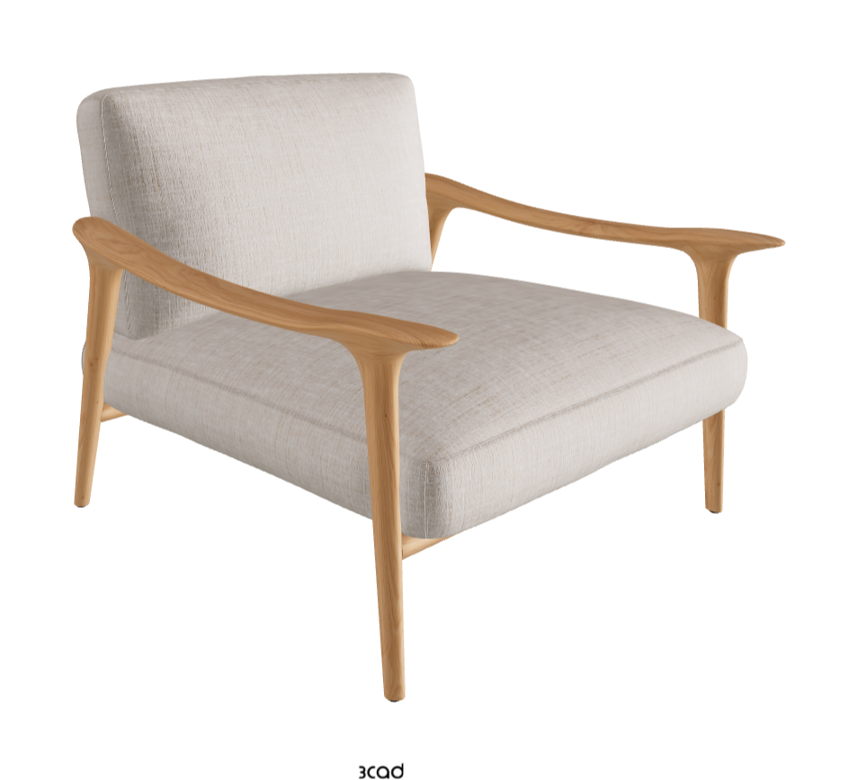Giselle Lounge Armchair_Natural Ashwood_Fabric_B610