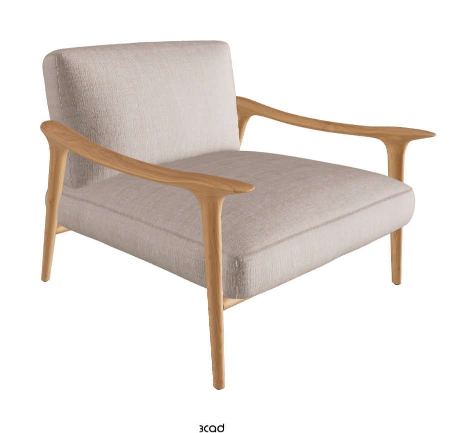 Giselle Lounge Armchair_Natural Ashwood_Fabric_B810