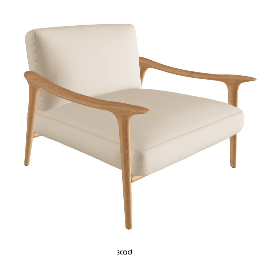 Giselle Lounge Armchair_Natural Ashwood_Fabric_B920