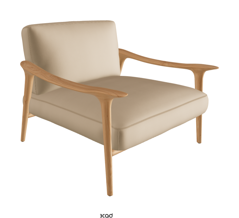 Giselle Lounge Armchair_Natural Ashwood_Fabric_B922
