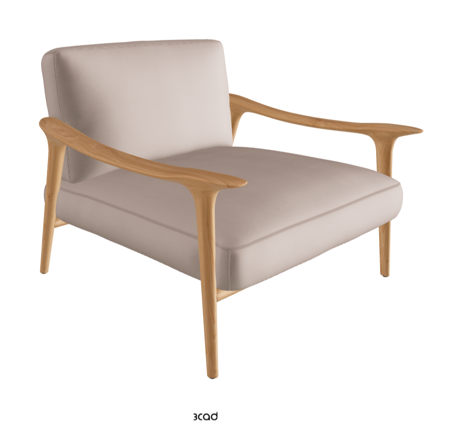 Giselle Lounge Armchair_Natural Ashwood_Fabric_B923