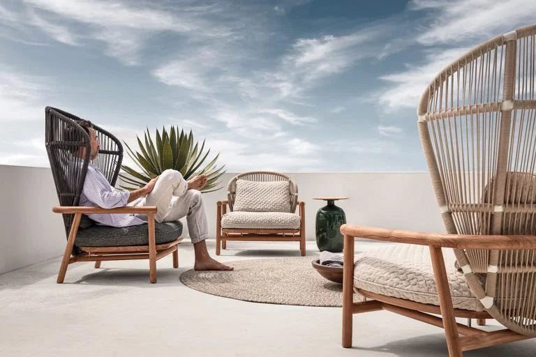Gloster Fern Teak Low Back 2-Seater Sofa