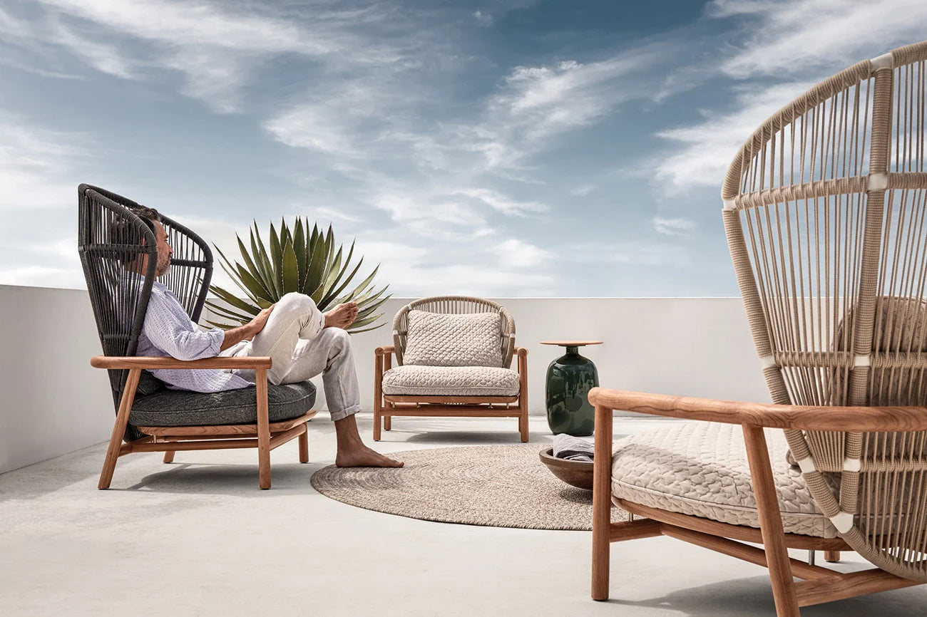Gloster Fern Aluminium High Back 2-Seater Sofa