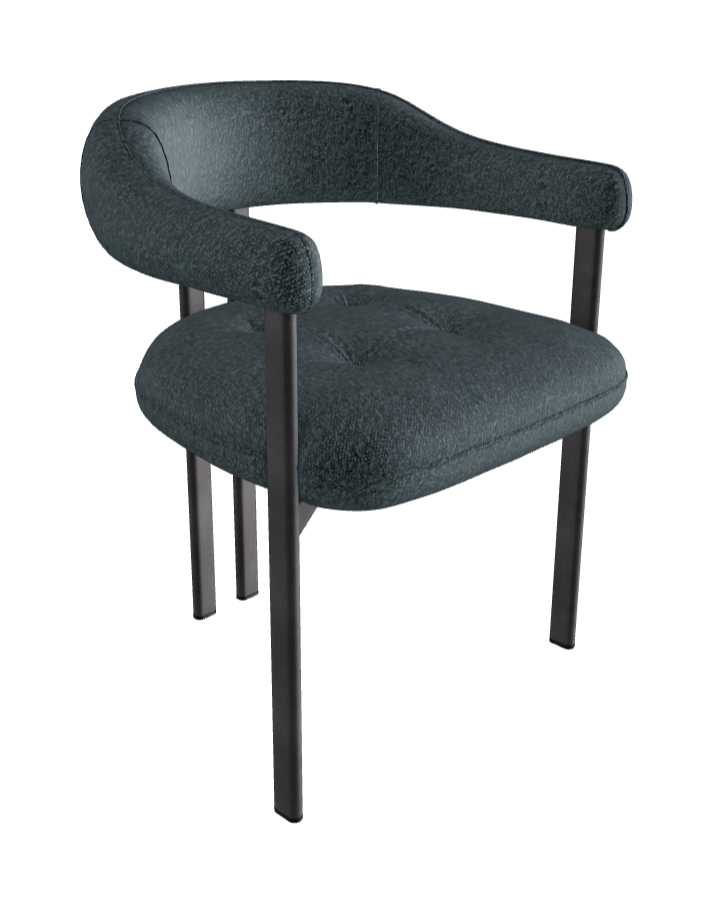 Greta Dining Armchair_Graphite Embossed_Fabric_B245