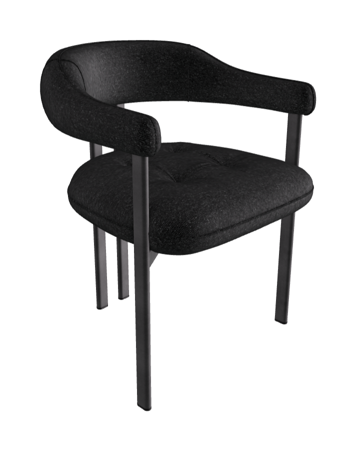 Greta Dining Armchair_Graphite Embossed_Fabric_B246
