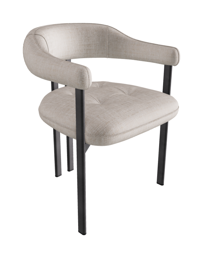Greta Dining Armchair_Graphite Embossed_Fabric_B610
