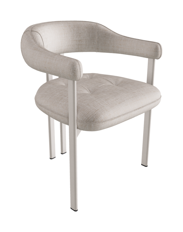 Greta Dining Armchair_Pearl Embossed_Fabric_B610