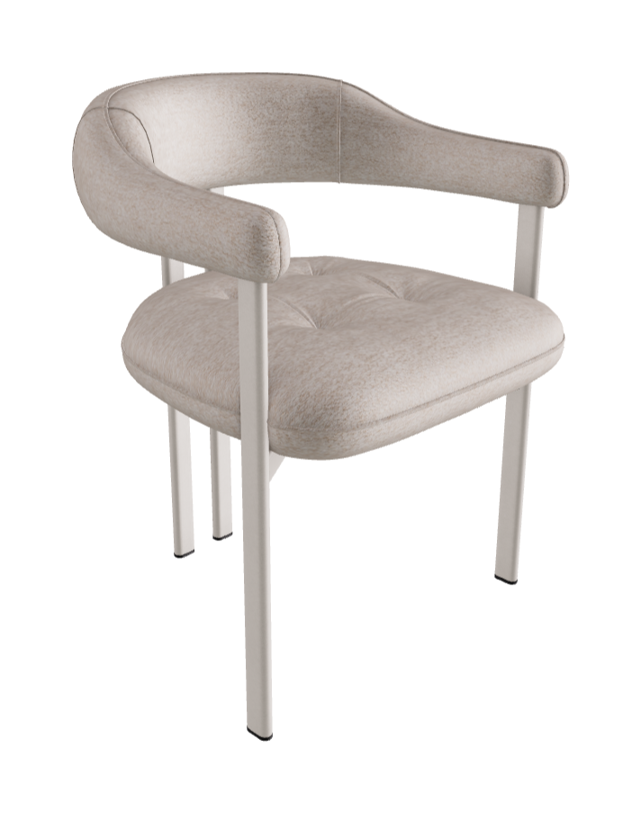 Greta Dining Armchair_Pearl Embossed_Fabric_B730
