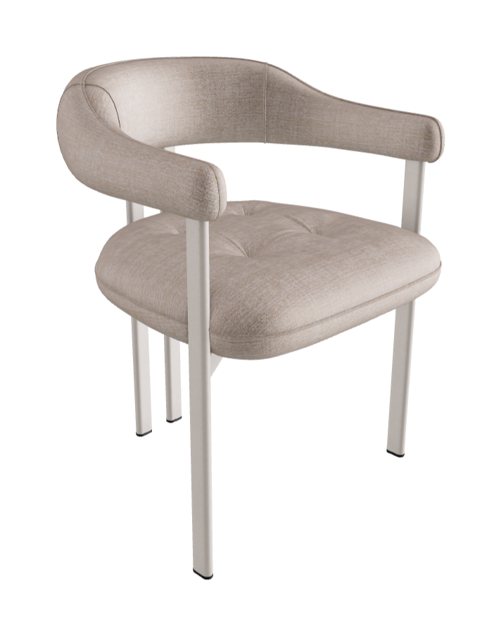 Greta Dining Armchair_Pearl Embossed_Fabric_B810