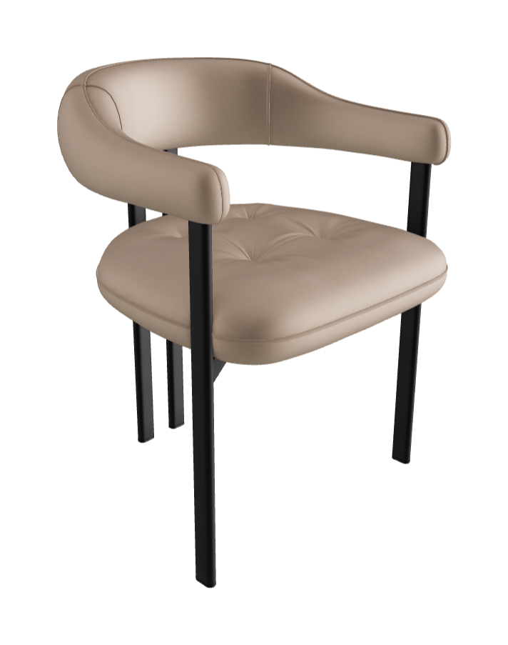 Greta Dining Armchair_Black Embossed_Fabric_B926