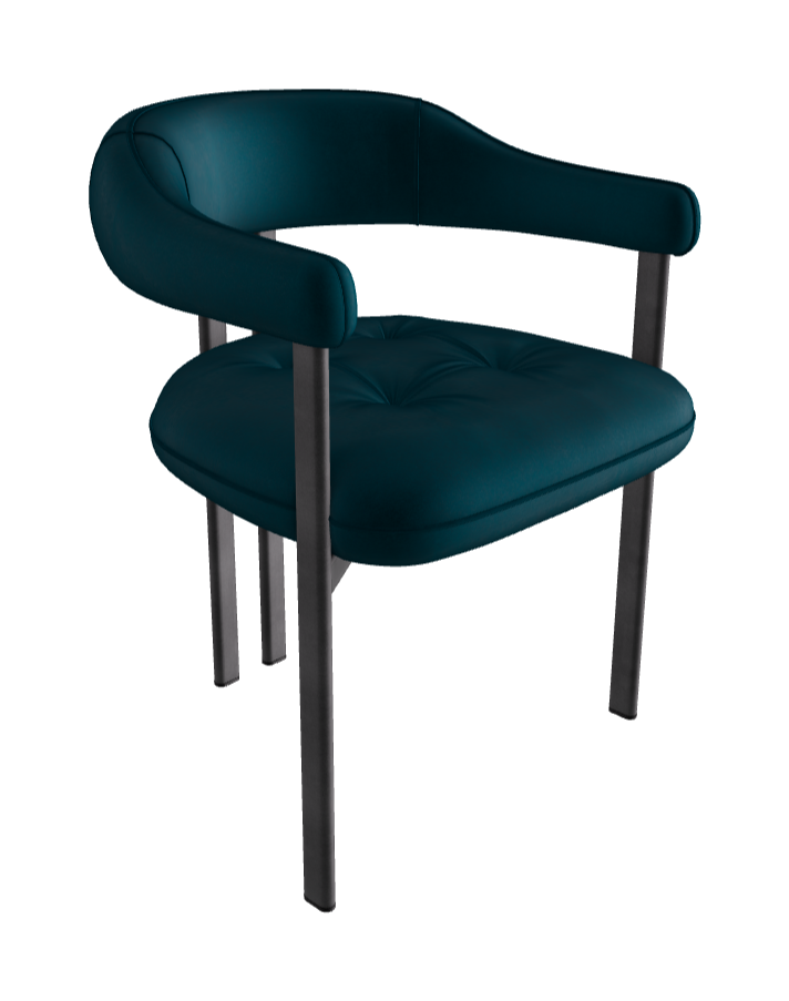 Greta Dining Armchair_Graphite Embossed_Fabric_B928