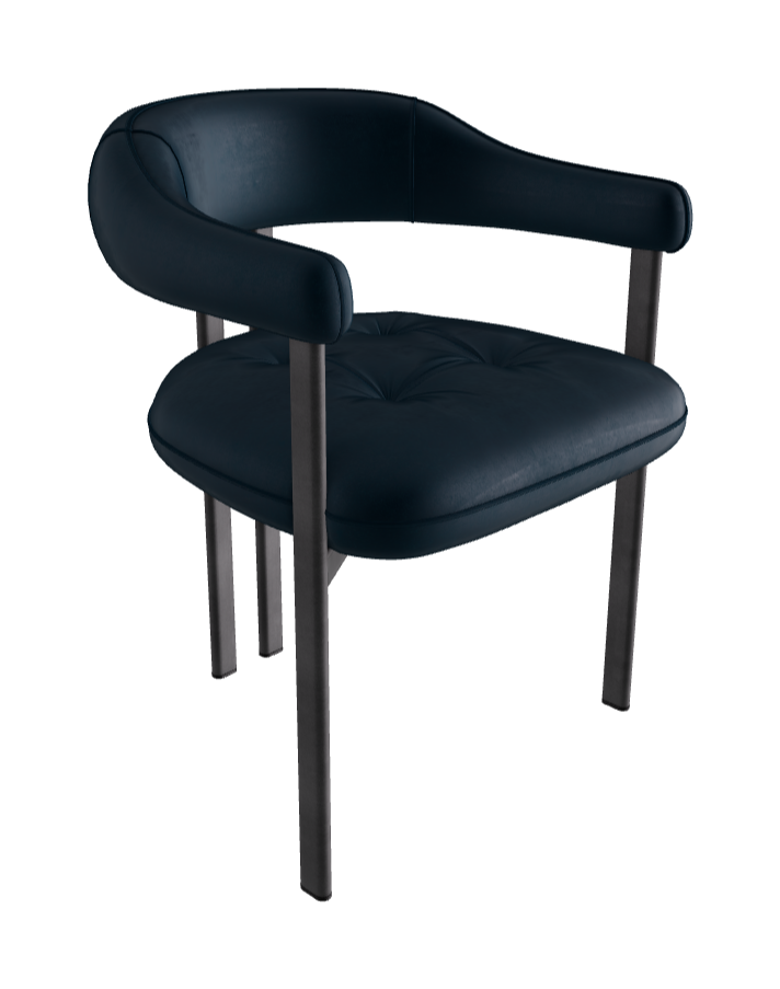 Greta Dining Armchair_Graphite Embossed_Fabric_B929