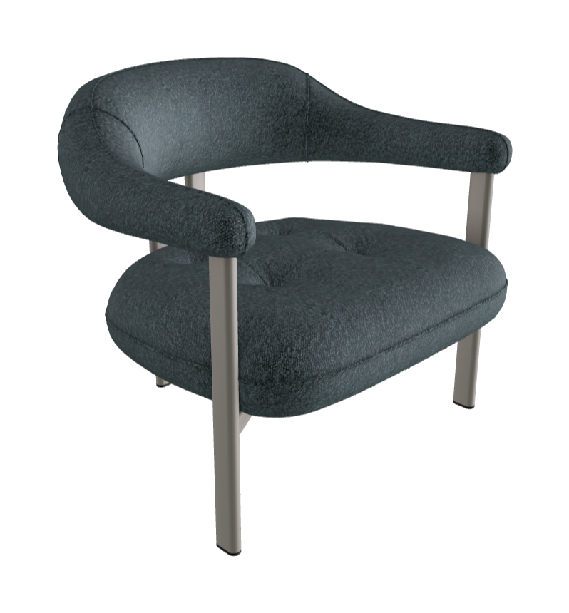 Greta Lounge Armchair_Titanium Embossed_Fabric_B245