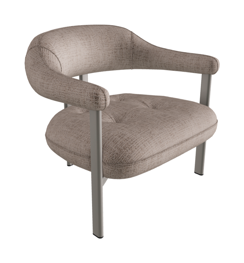 Greta Lounge Armchair_Titanium Embossed_Fabric_B811