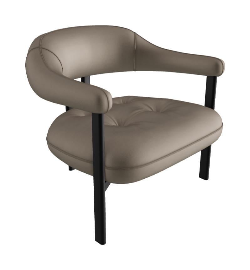 Greta Lounge Armchair_Black Embossed_Fabric_B924