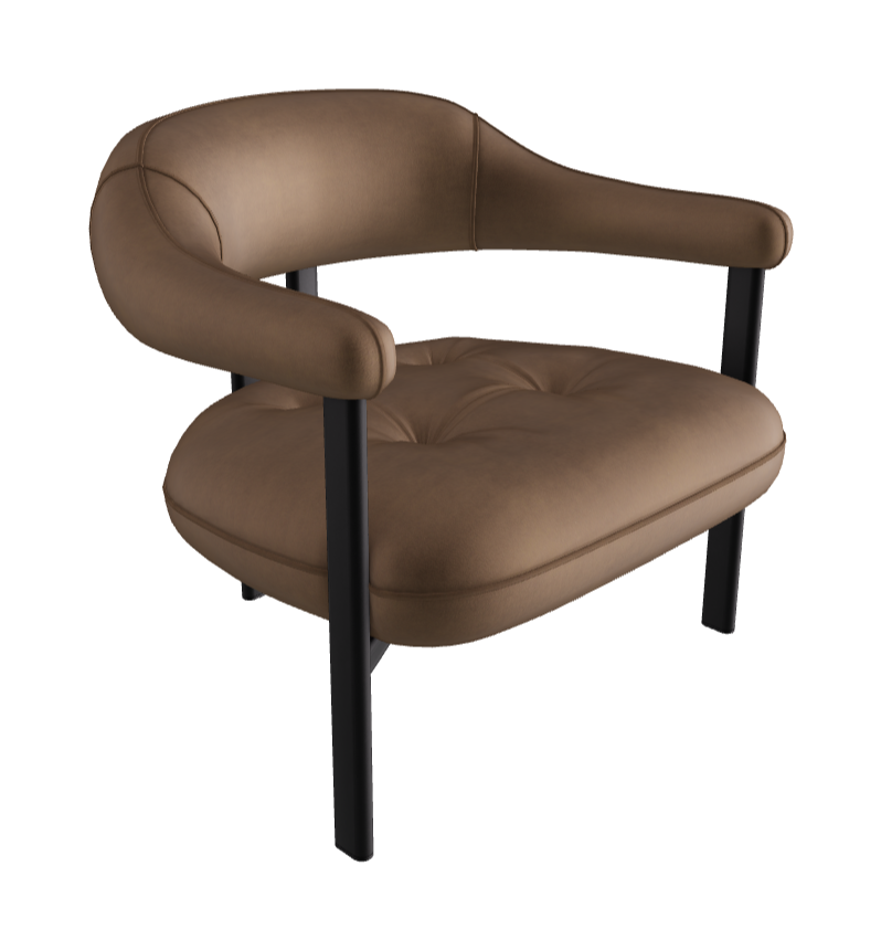 Greta Lounge Armchair_Black Embossed_Fabric_B925
