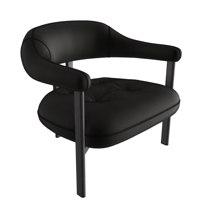 Greta Lounge Armchair_Graphite Embossed_Fabric_B932