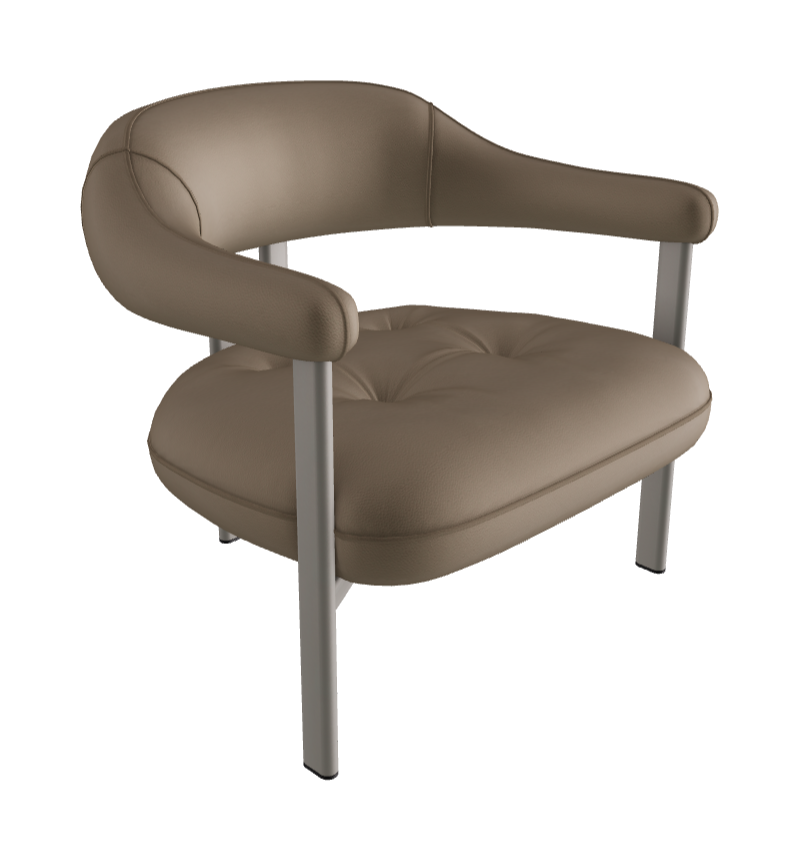 Greta Lounge Armchair_Titanium Embossed_Soft Leather_Fango