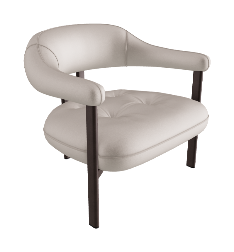 Greta Lounge Armchair_Bronze Embossed_Soft Leather_Oyster
