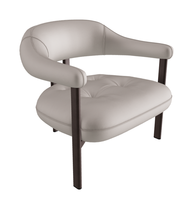 Greta Lounge Armchair_Bronze Embossed_Soft Leather_Lino