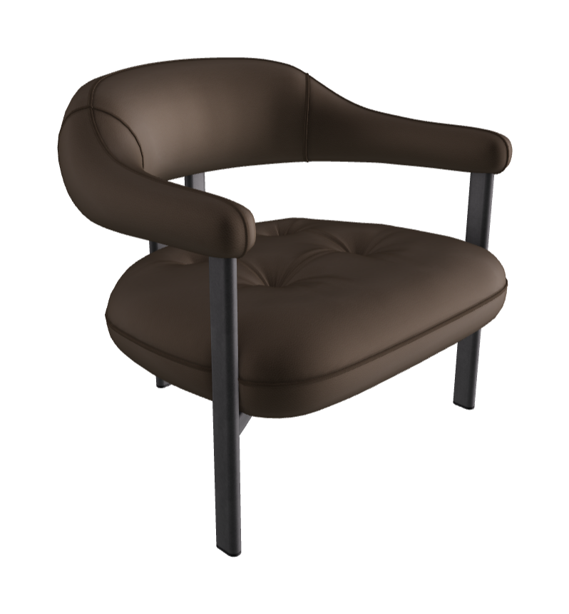 Greta Lounge Armchair_Graphite Embossed_Synthetic Leather_Fossil