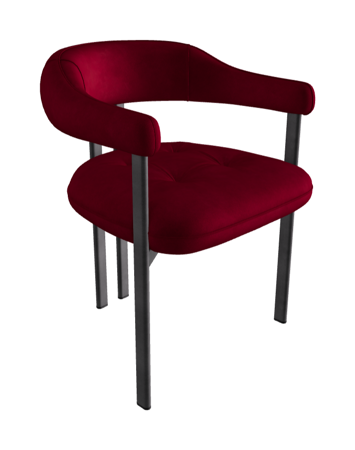 Greta Dining Armchair_Graphite Embossed_Micro Nubuk_Cardinal