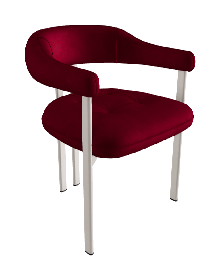 Greta Dining Armchair_Pearl Embossed_Micro Nubuk_Cardinal