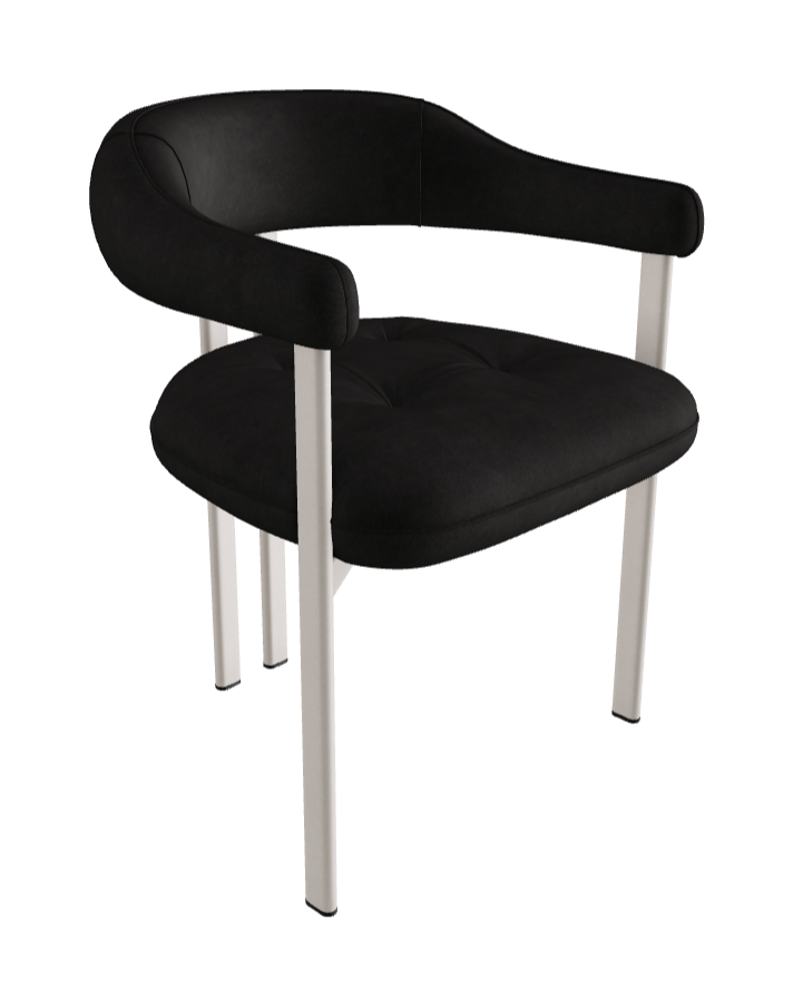Greta Dining Armchair_Pearl Embossed_Micro Nubuk_Lead