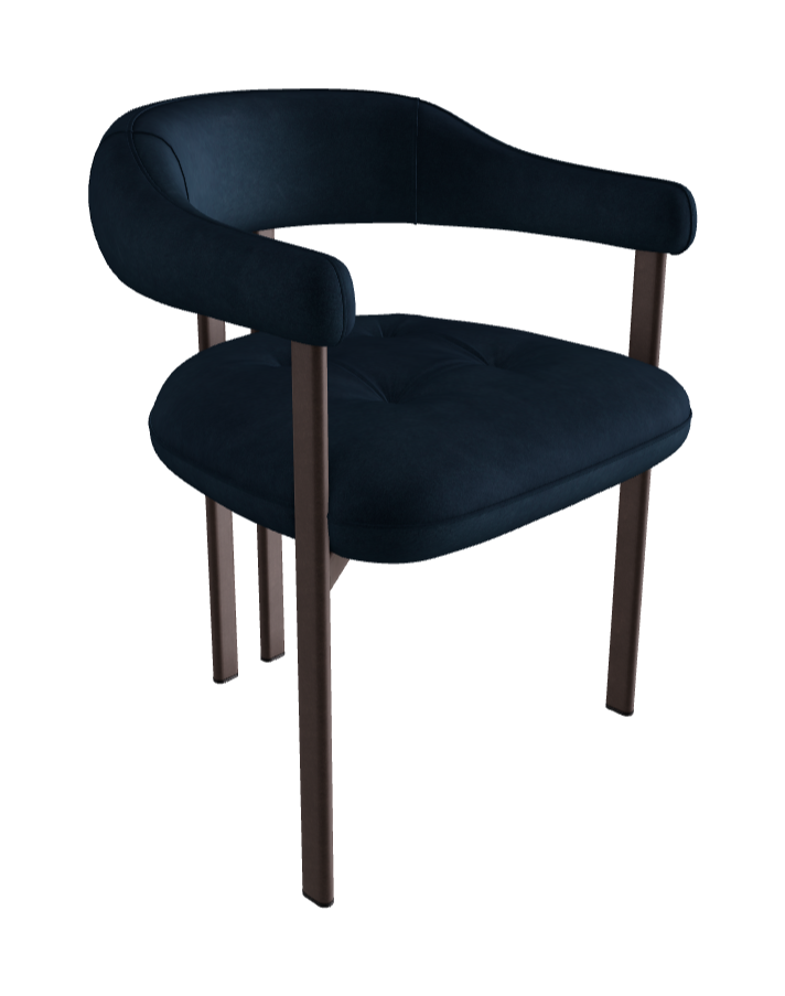 Greta Dining Armchair_Bronze Embossed_Micro Nubuk_Charcoal