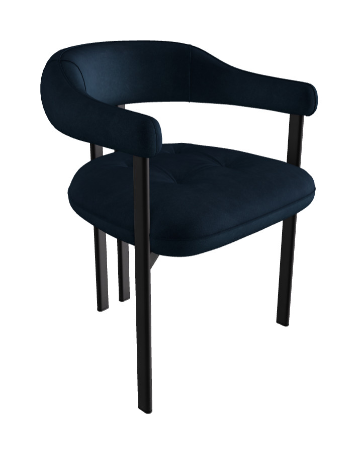 Greta Dining Armchair_Black Embossed_Micro Nubuk_Charcoal