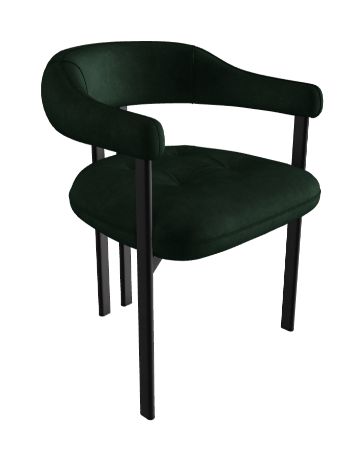 Greta Dining Armchair_Black Embossed_Micro Nubuk_Musk