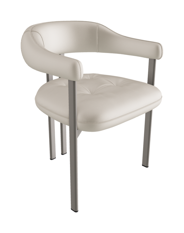 Greta Dining Armchair_Titanium Embossed_Soft Leather_Palladio