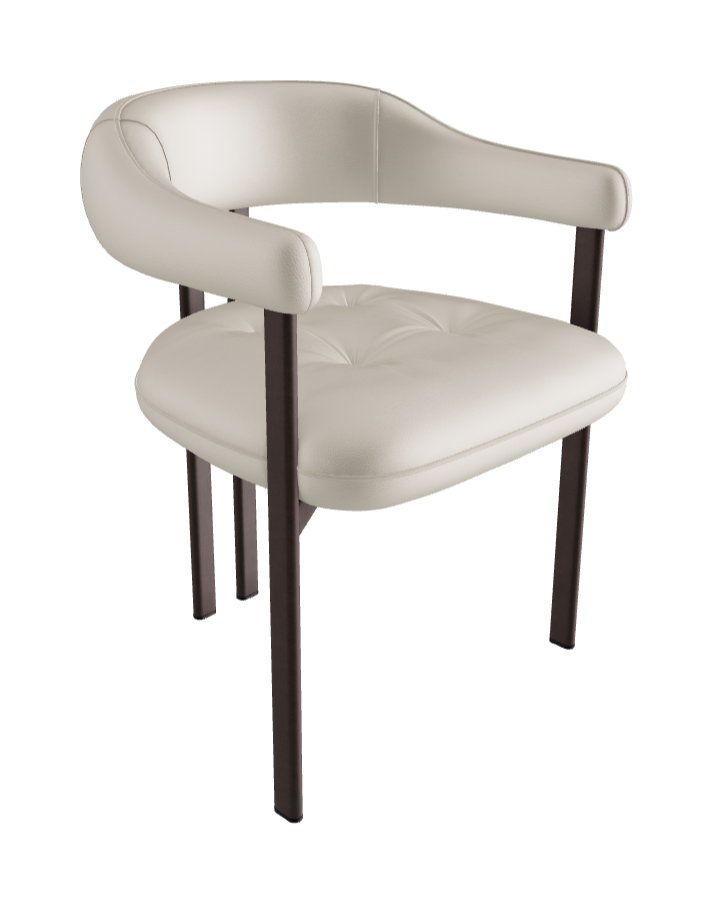 Greta Dining Armchair_Bronze Embossed_Soft Leather_Palladio