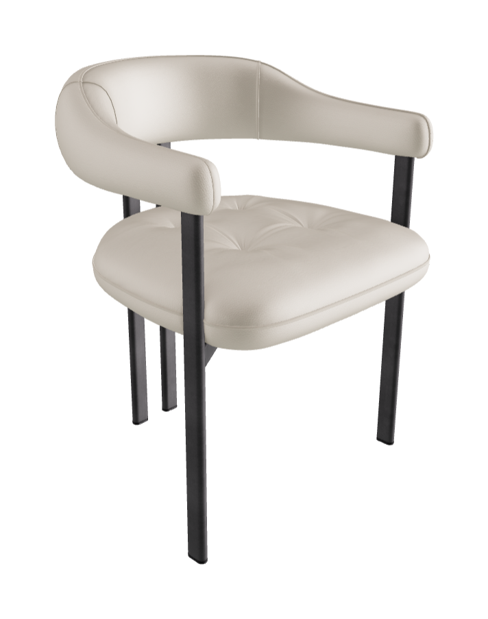 Greta Dining Armchair_Graphite Embossed_Soft Leather_Palladio