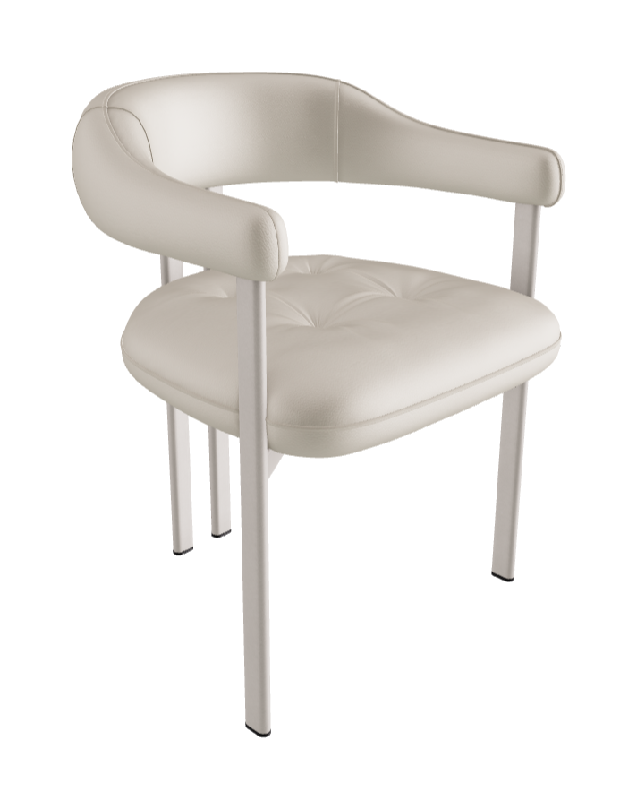 Greta Dining Armchair_Pearl Embossed_Soft Leather_Palladio