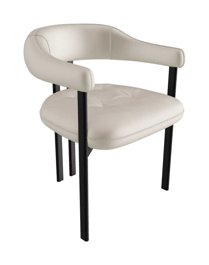 Greta Dining Armchair_Black Embossed_Soft Leather_Palladio