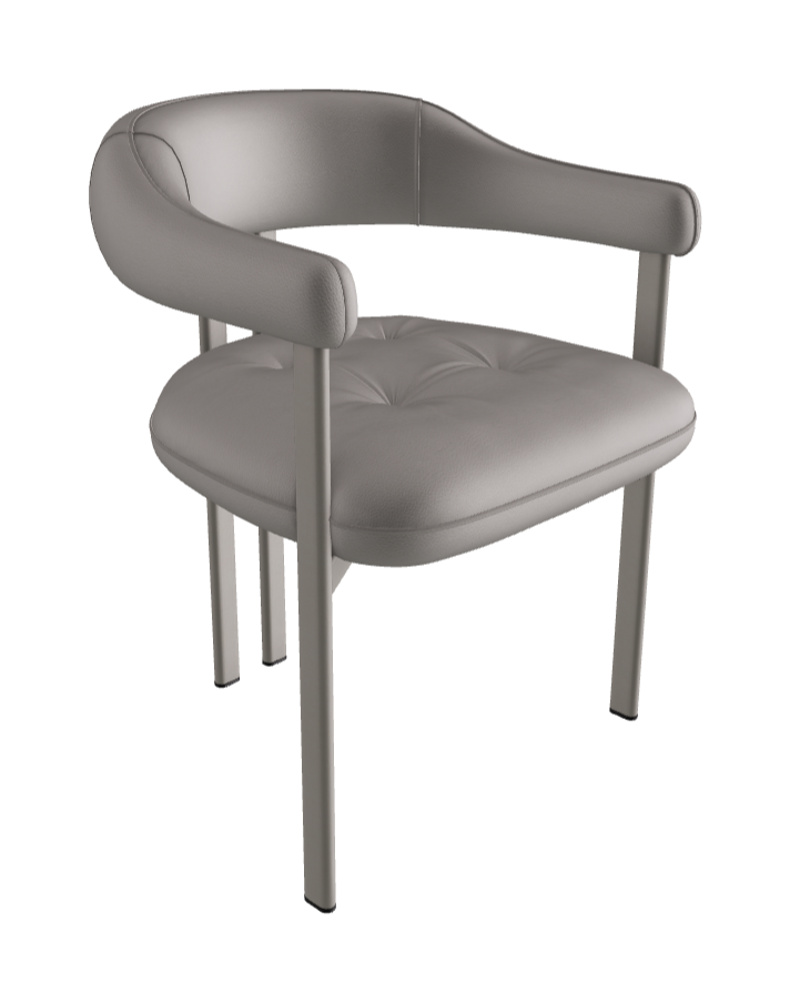 Greta Dining Armchair_Titanium Embossed_Soft Leather_Dakota