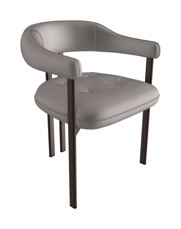 Greta Dining Armchair_Bronze Embossed_Soft Leather_Dakota