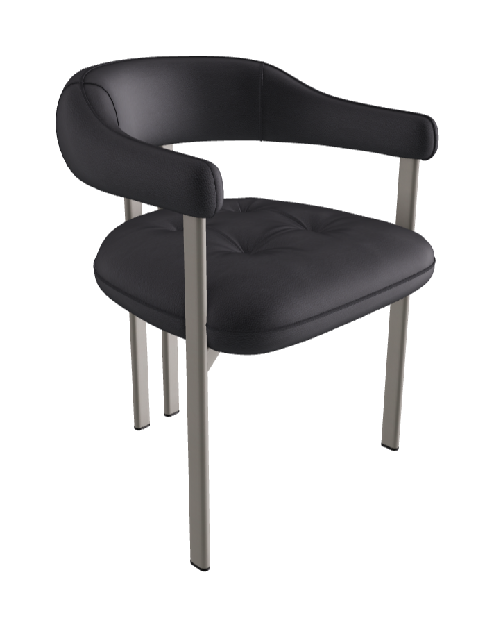 Greta Dining Armchair_Titanium Embossed_Soft Leather_Atlantico