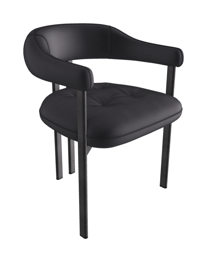 Greta Dining Armchair_Graphite Embossed_Soft Leather_Atlantico