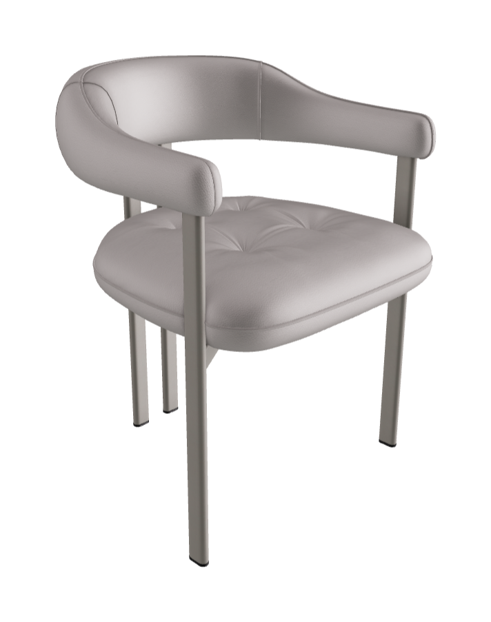 Greta Dining Armchair_Titanium Embossed_Soft Leather_Canova