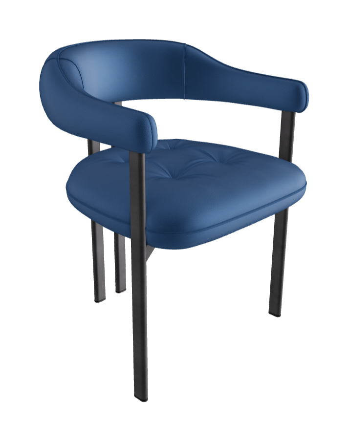 Greta Dining Armchair_Graphite Embossed_Soft Leather_Capri