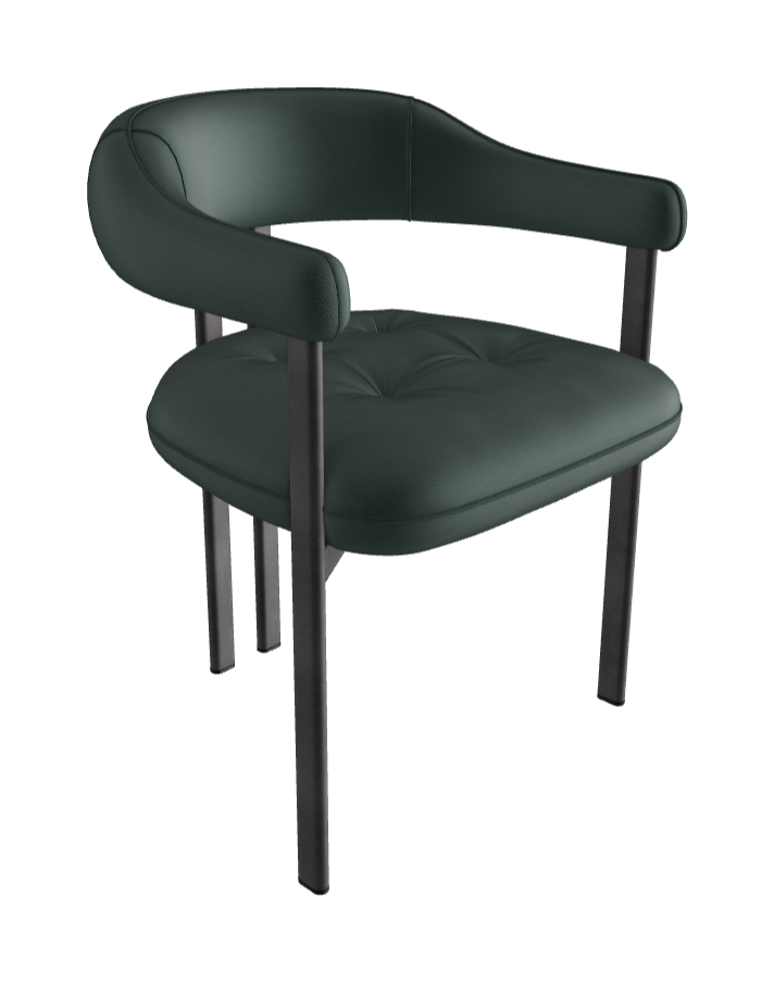 Greta Dining Armchair_Graphite Embossed_Soft Leather_Sherwood