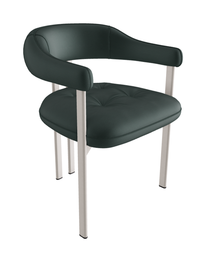 Greta Dining Armchair_Pearl Embossed_Soft Leather_Sherwood