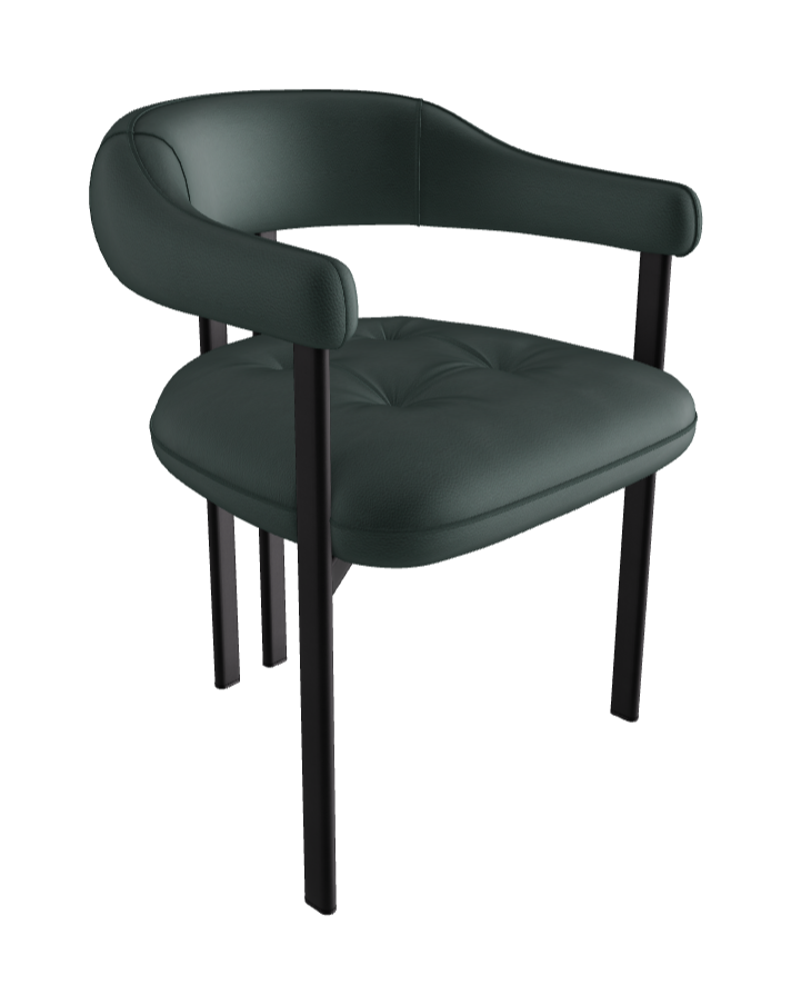 Greta Dining Armchair_Black Embossed_Soft Leather_Sherwood