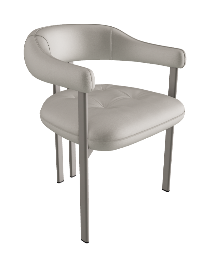 Greta Dining Armchair_Titanium Embossed_Soft Leather_Artico
