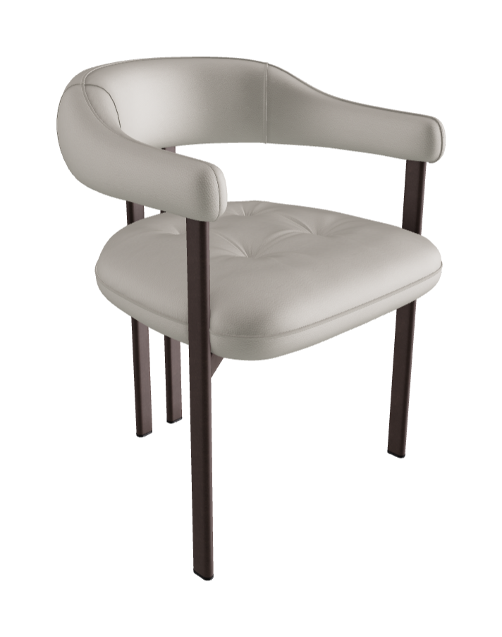 Greta Dining Armchair_Bronze Embossed_Soft Leather_Artico