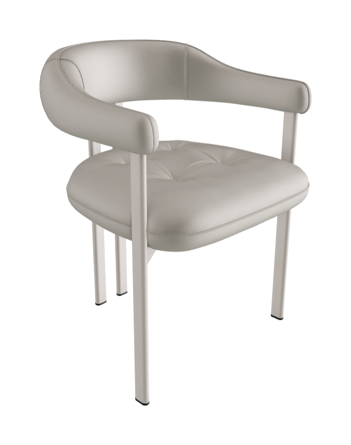 Greta Dining Armchair_Pearl Embossed_Soft Leather_Artico
