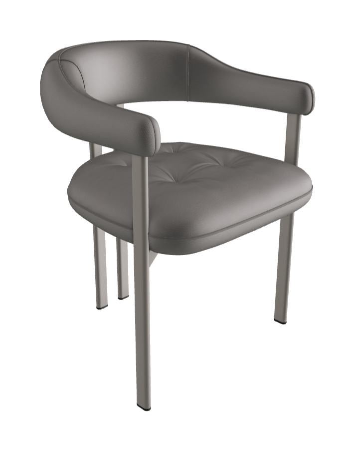 Greta Dining Armchair_Titanium Embossed_Soft Leather_Nardo